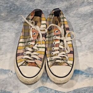 Converse All Star Plaid Low Top Sneakers Womens 8 Mens 6 Chuck Taylor